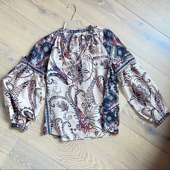 Lucky Brand Mixed Print Long Sleeve Top M - Picture 7 of 7